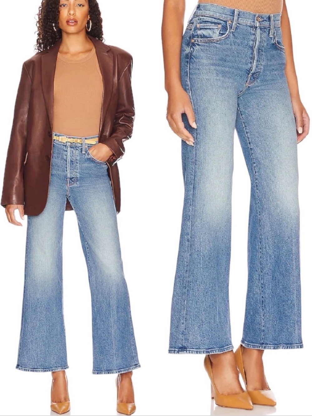 MOTHER SUPERIOR Jeans Tomcat Roller Pretty Is As Pretty Does Blue Flare Size 28